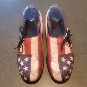 Icon Vintage Andy Warhol Patriotic Flag Design Oxford Sz. 7.5M Shoes